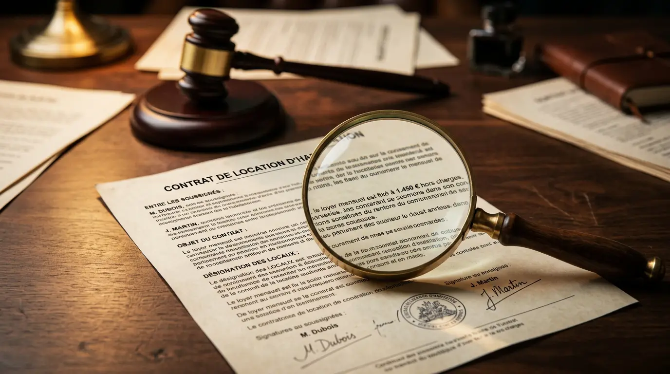 Propriétaire parisien consultant un dossier juridique sur la requalification du bail code civil