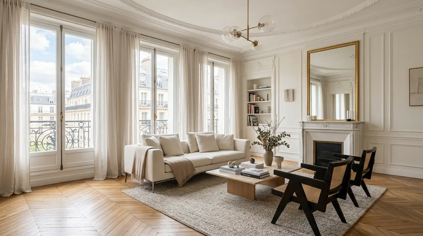 Toits parisiens avec vue sur la ville, illustrant le potentiel du loyer libre à Paris
